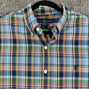 Polo Ralph Lauren Men's Large Slim Fit Plaid Button Shirt Cotton Preppy
